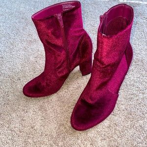 2inch Heeled boots (burgundy)